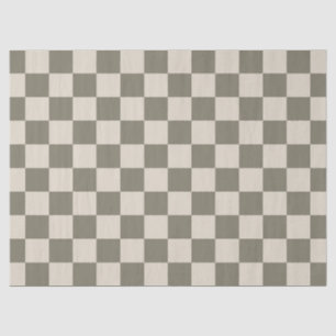 Willow Grey and Bone Chequerboard Tissue Paper