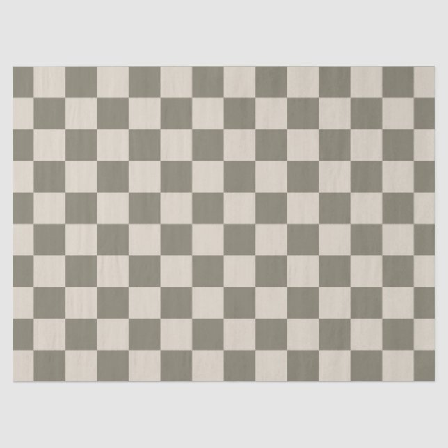 Willow Grey and Bone Chequerboard Tissue Paper (Front)