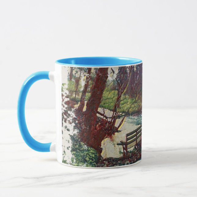 Willow Hall Dam, Sowerby Bridge Impressionist Art Mug (Left)