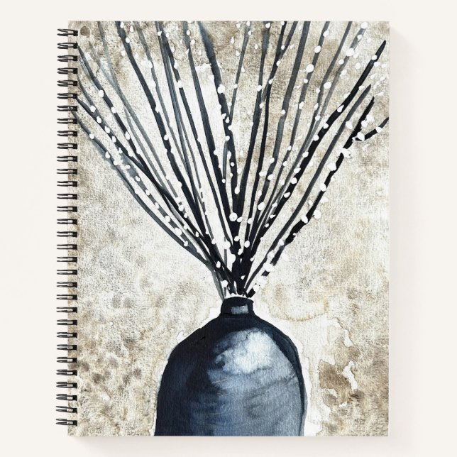  Willow in vase watercolor Notebook (Front)