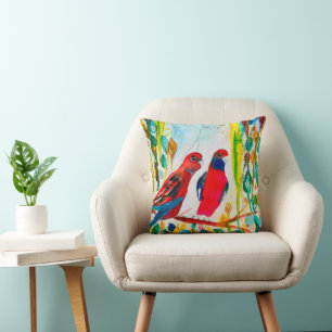  Willow in vase watercolor Throw Pillow
