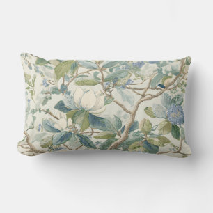 Willow Little Magnolia Wallpaper Floral Coastal  Lumbar Pillow