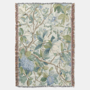 Willow Little Magnolia Wallpaper Floral Coastal  Throw Blanket