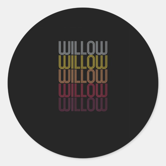 Willow Name Gift Personalized First Name Classic Round Sticker (Front)