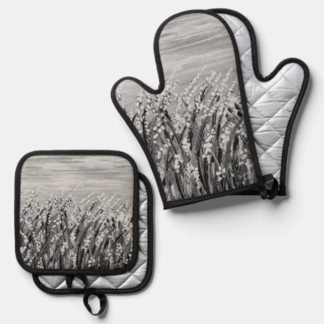Willow Oven Mitt & Pot Holder Set (Front/Back)