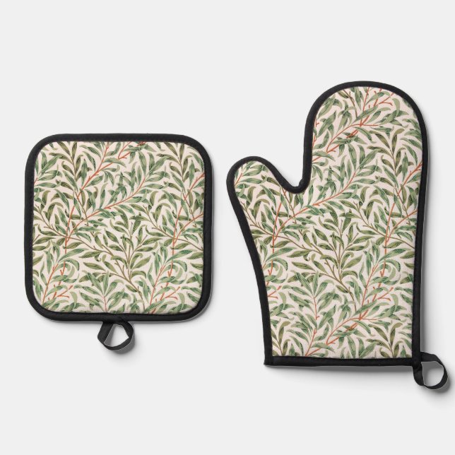 Willow Pattern, William Morris Oven Mitt & Pot Holder Set (Front)