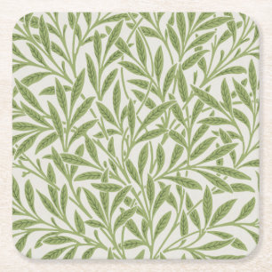 Willow Pattern, William Morris Square Paper Coaster