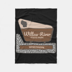 Willow River State Park Wisconsin Welcome Sign Vac Fleece Blanket