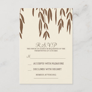 Willow tree branches elegant wedding RSVP card