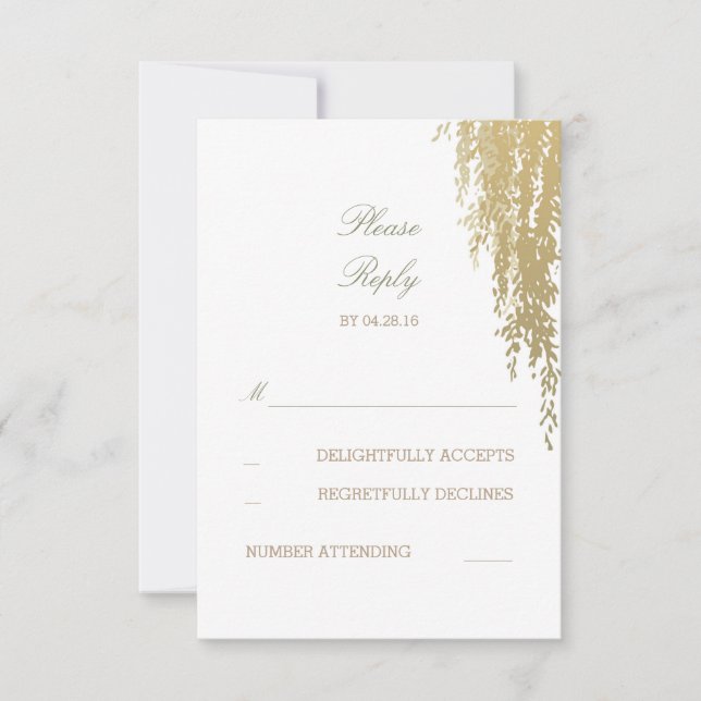 Willow Tree Elegant Wedding Cartes de réponse (Devant)