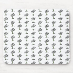 willow tree illustration mouse pad
