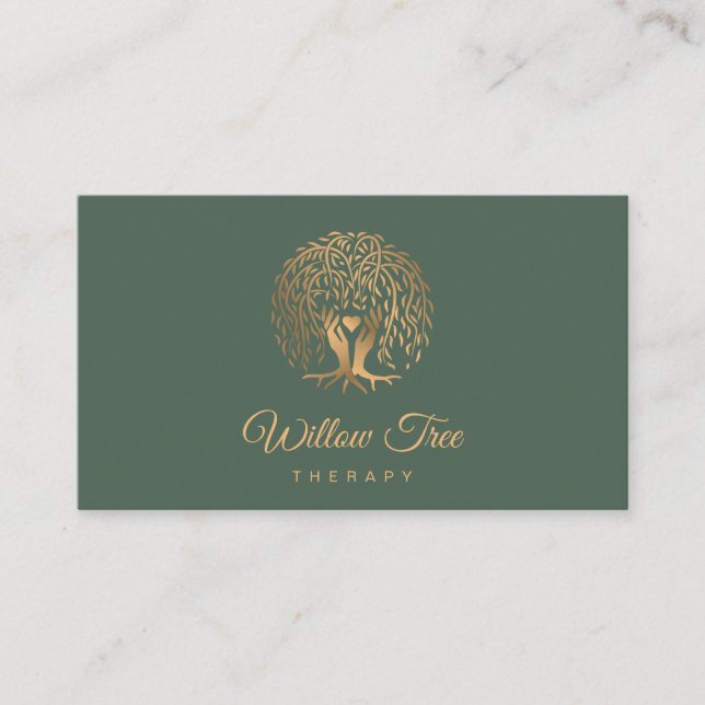 Willow Tree of Life Coach, Therapy, Psychologist B Business Card (Front)