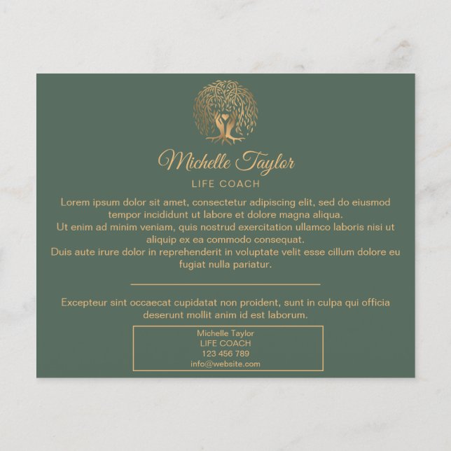 Willow Tree of Life Coach, Therapy, Psychologist   Flyer (Back)