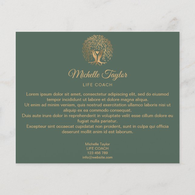 Willow Tree of Life Coach, Therapy, Psychologist  Flyer (Back)