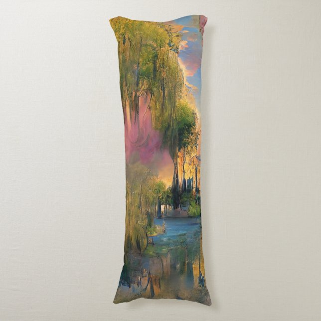  Willow tree of the future at sunset  Body Pillow (Front Vertical)