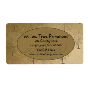 Willow Tree Primitive Country Label