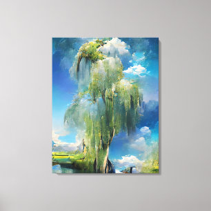 Willow tree to the sky Abstract Canvas Print