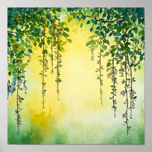 ًWillow tree watercolor Poster