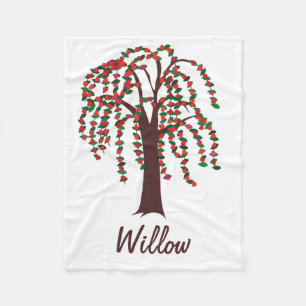 Willow Tree with Hearts - Customizable Fleece Blanket