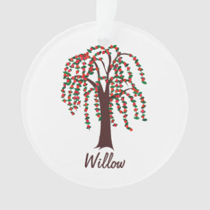Willow Tree with Hearts - Customizable Ornament