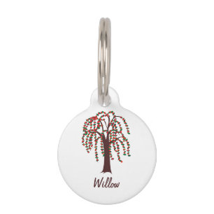 Willow Tree with Hearts - Customizable Pet Tag