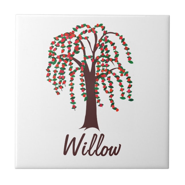 Willow Tree with Hearts - Customizable Tile (Front)