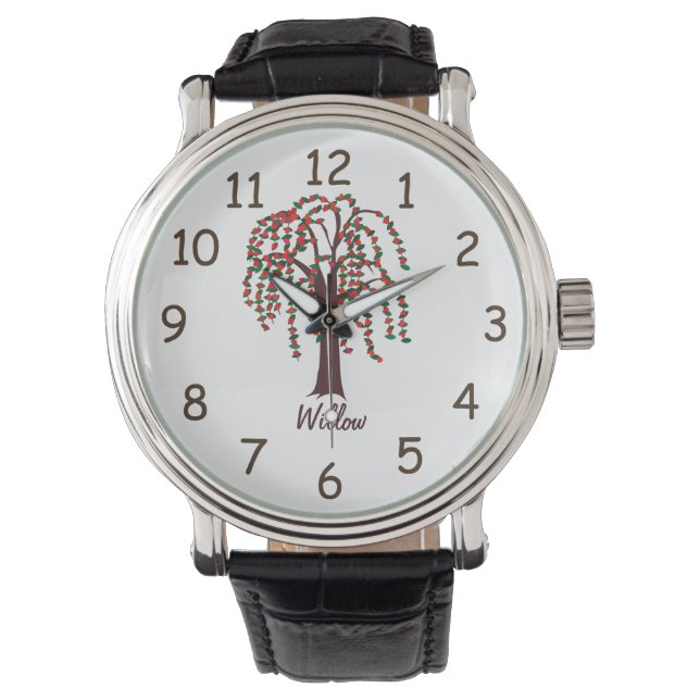 Willow Tree with Hearts - Customizable Watch (Front)
