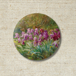 Willows and Irises by a Creek 1 Inch Round Button