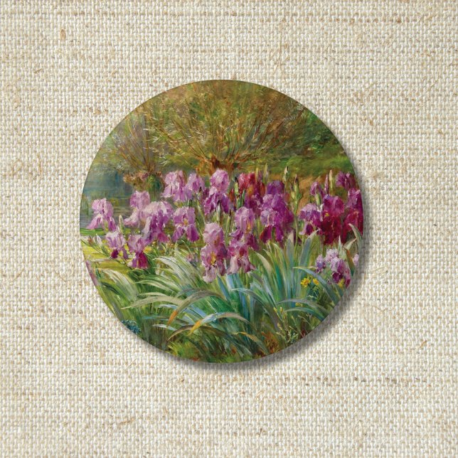 Willows and Irises by a Creek 1 Inch Round Button (Creator Uploaded)