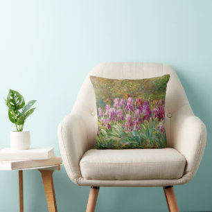 Willows and Irises by a Creek Throw Pillow