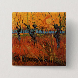 Willows at Sunset by Vincent van Gogh 2 Inch Square Button