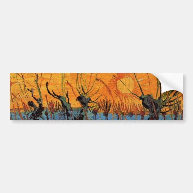 Willows at Sunset by Vincent van Gogh Bumper Sticker (Front)