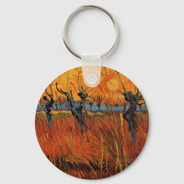 Willows at Sunset by Vincent van Gogh Keychain (Front)