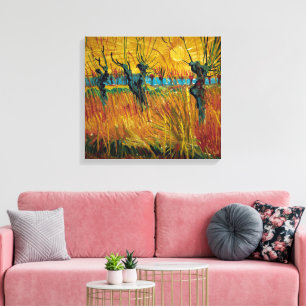 Willows at Sunset Van Gogh Canvas Print