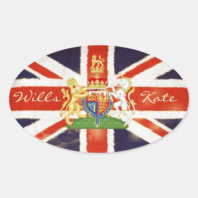 Wills and Kate Royal Wedding Oval Sticker (Front)