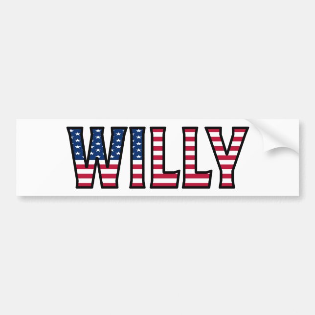 Willy Name Vorname USA Aufkleber Sticker Auto (Front)