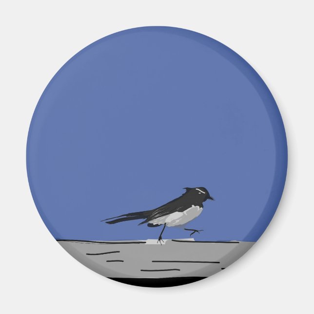 "Willy Wagtail" Magnet (Bue) (Front)