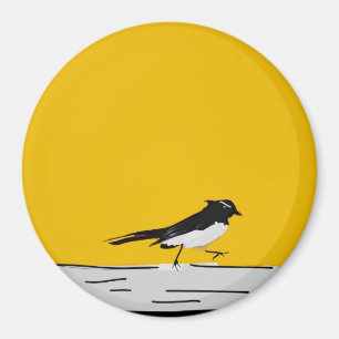 "Willy Wagtail" Magnet (Yellow)