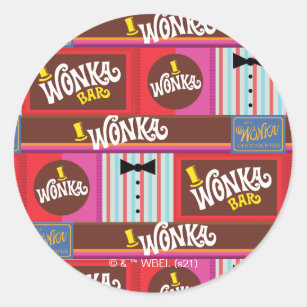 Willy Wonka Candy Pattern Classic Round Sticker