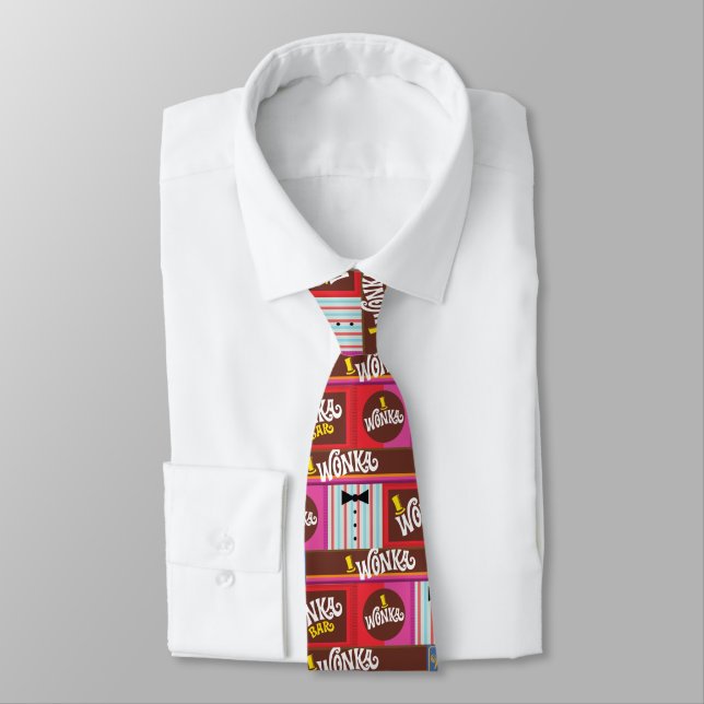 Willy Wonka Candy Pattern Tie (Tied)
