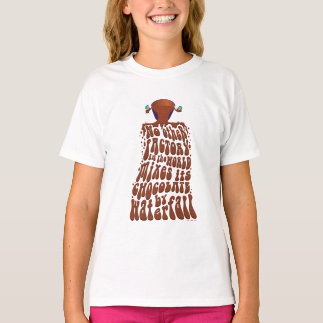 Willy Wonka Chocolate Waterfall Typography T-Shirt (Front)