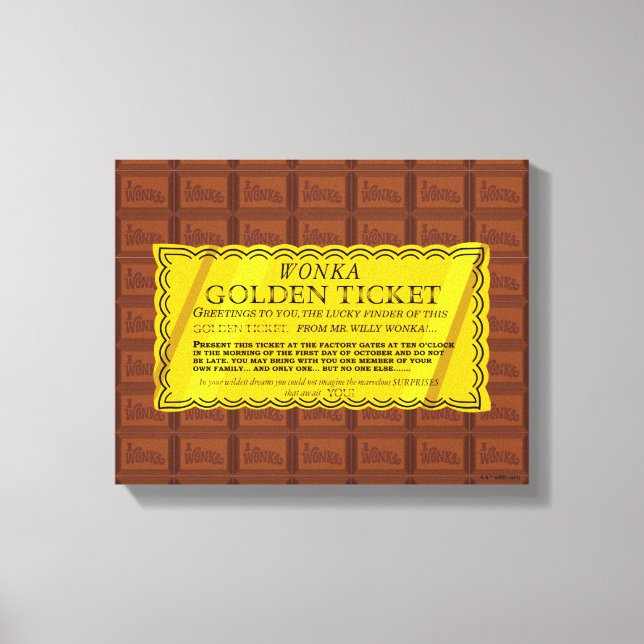 Willy Wonka Golden Ticket Canvas Print (Front)