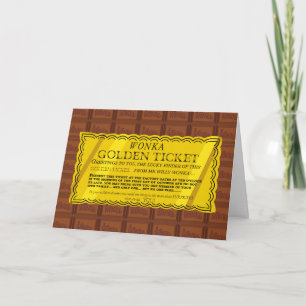 Willy Wonka Golden Ticket Card