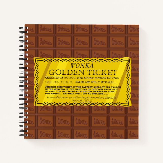 Willy Wonka Golden Ticket Notebook (Front)