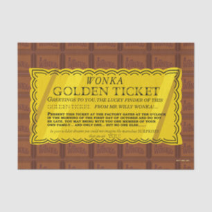 Willy Wonka Golden Ticket Tissue Paper