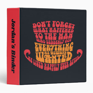 Willy Wonka Hat Typography Binder