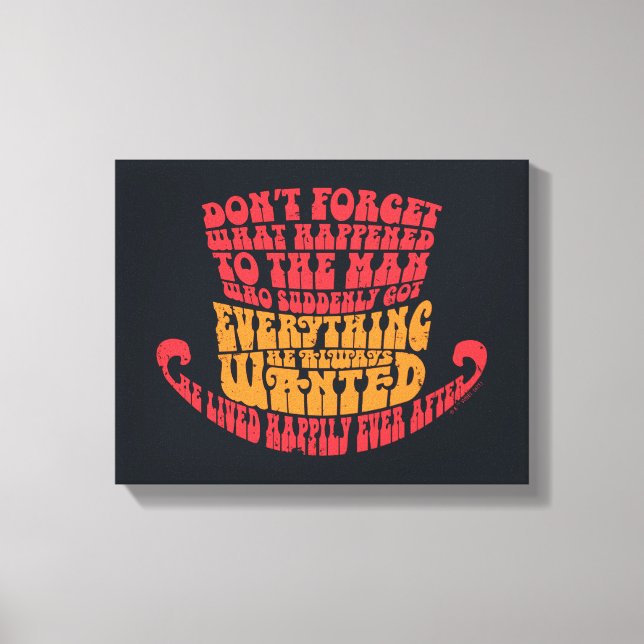 Willy Wonka Hat Typography Canvas Print (Front)
