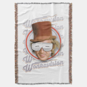 Willy Wonka in Wonkavision Goggles Throw Blanket