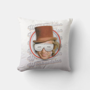 Willy Wonka in Wonkavision Goggles Throw Pillow