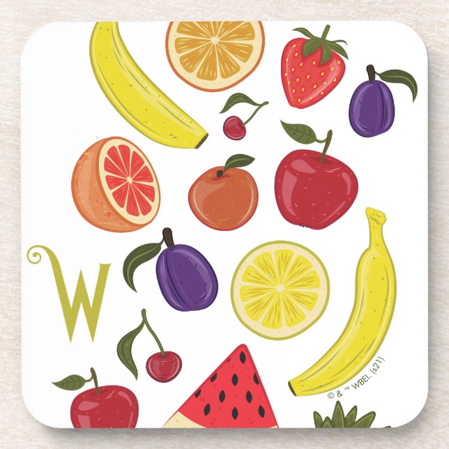 Willy Wonka Lickable Wallpaper Pattern Coaster (Front)
